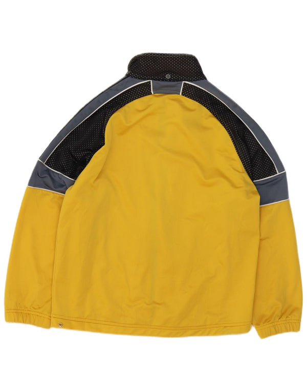 Asics Boys Graphic Tracksuit Top Jacket 13-14 Years Yellow Colourblock