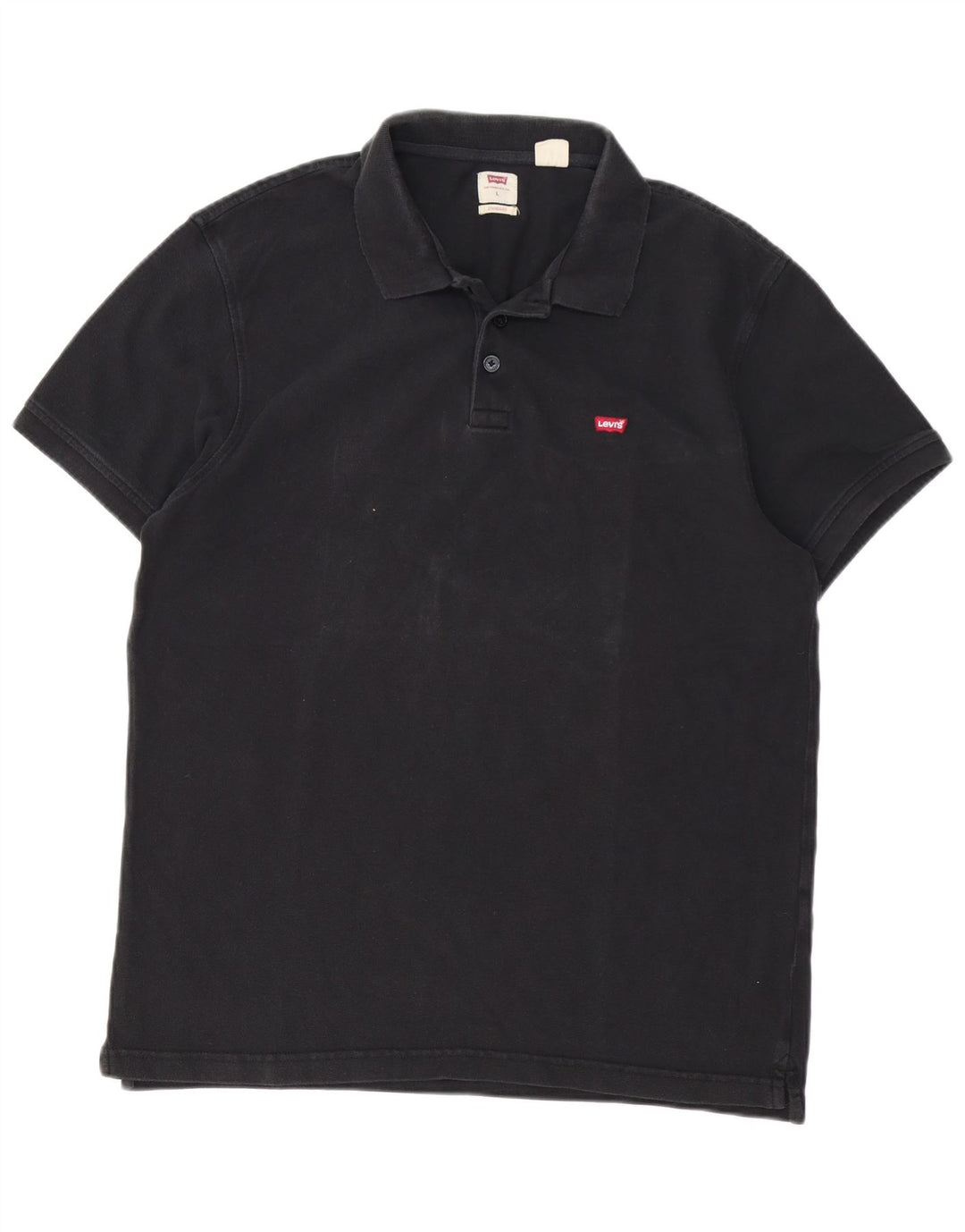 Levi's Mens Standard Polo Shirt Large Black Cotton