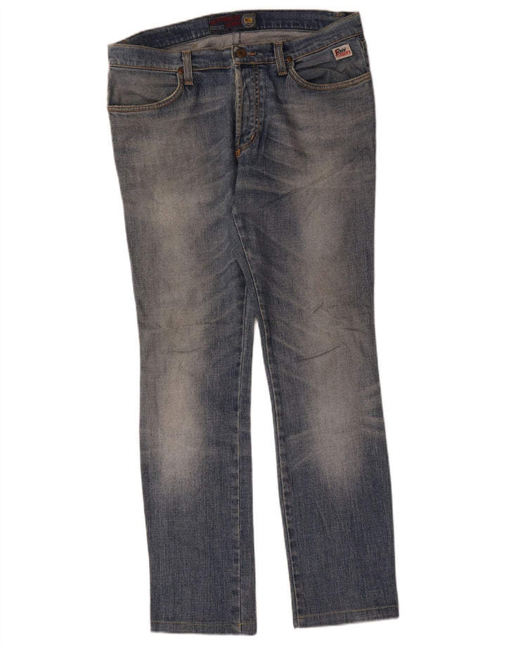 Roy Rogers Womens Slim Jeans W34 L30 Blue Cotton