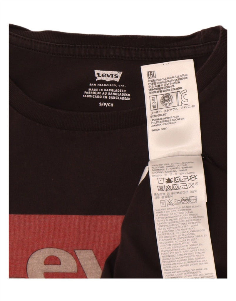 LEVI'S Mens Graphic T-Shirt Top Small Black Cotton Vintage Levi's and Second-Hand Levi's from Messina Hembry 