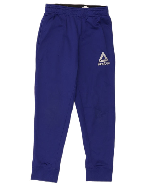 Reebok Boys Tracksuit Trousers Joggers 6-7 Years Small  Blue Polyester