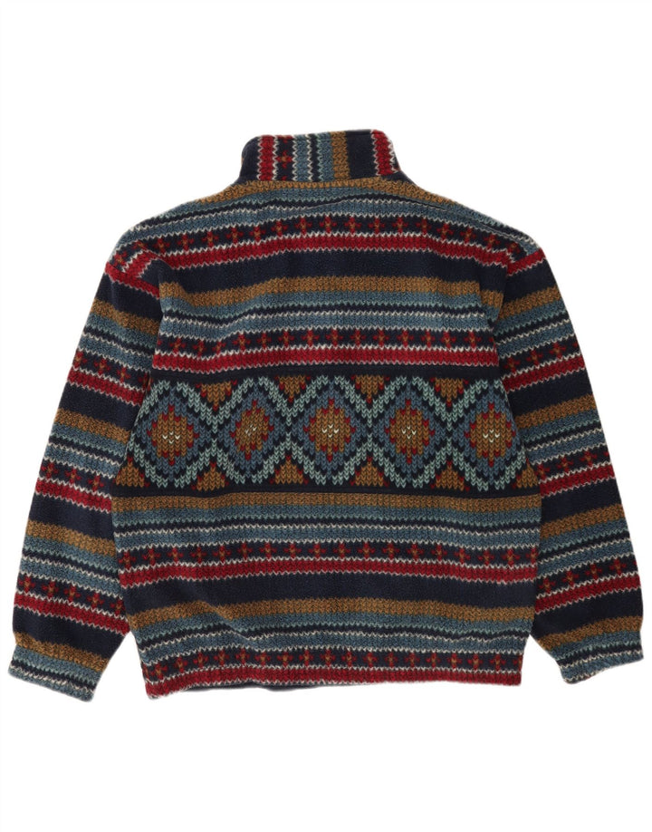 Fila Mens Button Neck Fleece Jumper IT 50 Medium Multicoloured Geometric