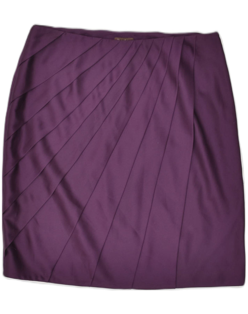 PHASE EIGHT Womens Straight Skirt UK 12 Medium W32 Purple Polyester | Vintage Phase Eight | Thrift | Second-Hand Phase Eight | Used Clothing | Messina Hembry 