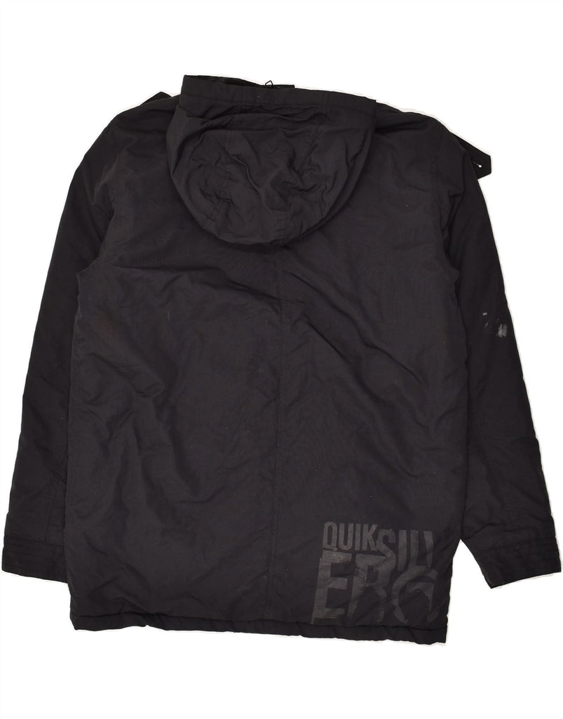 QUIKSILVER Boys Hooded Windbreaker Jacket 15-16 Years Black Polyester | Vintage Quiksilver | Thrift | Second-Hand Quiksilver | Used Clothing | Messina Hembry 