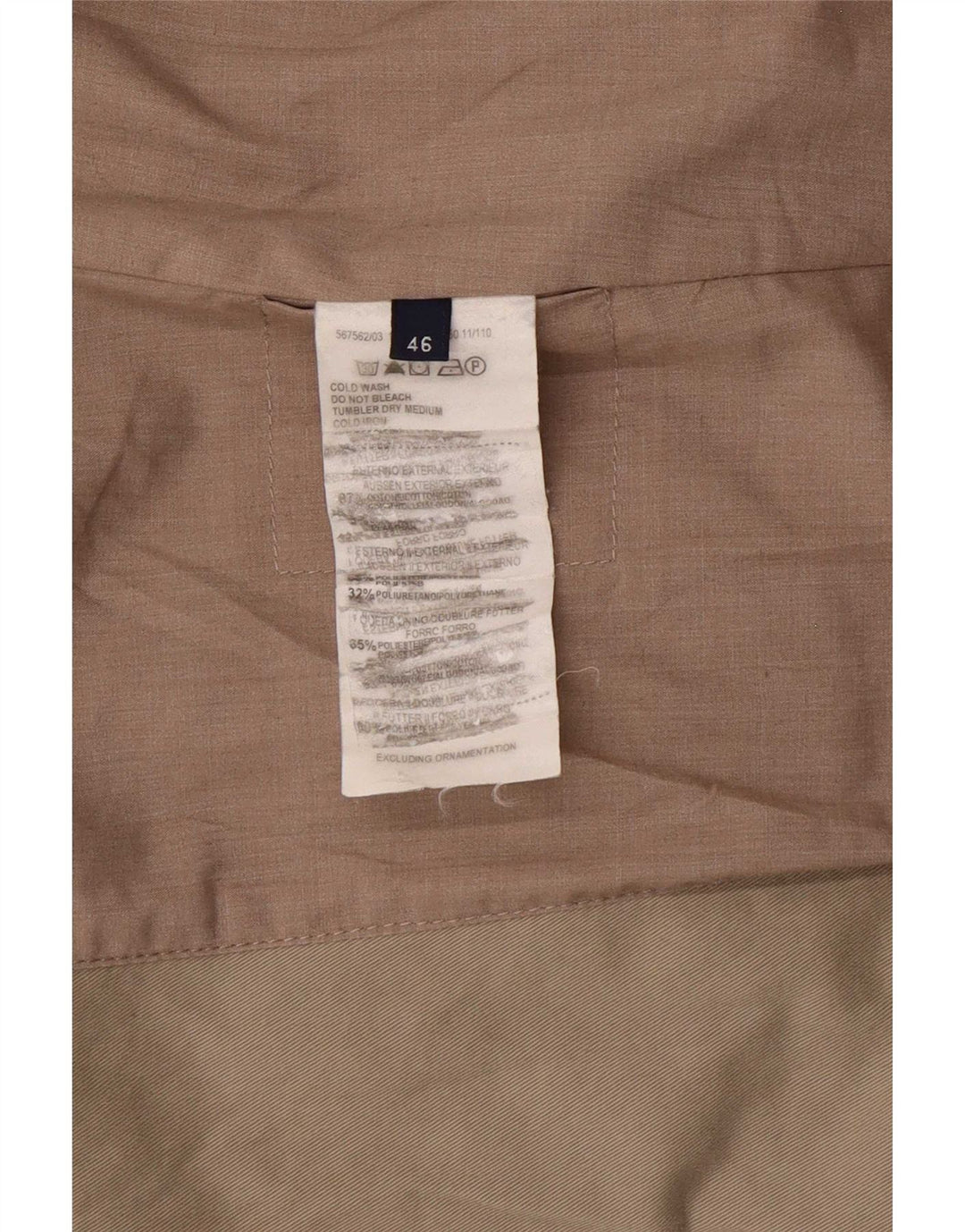 Trussardi Jeans Womens 2 Button Blazer Jacket IT 46 Large Beige Cotton