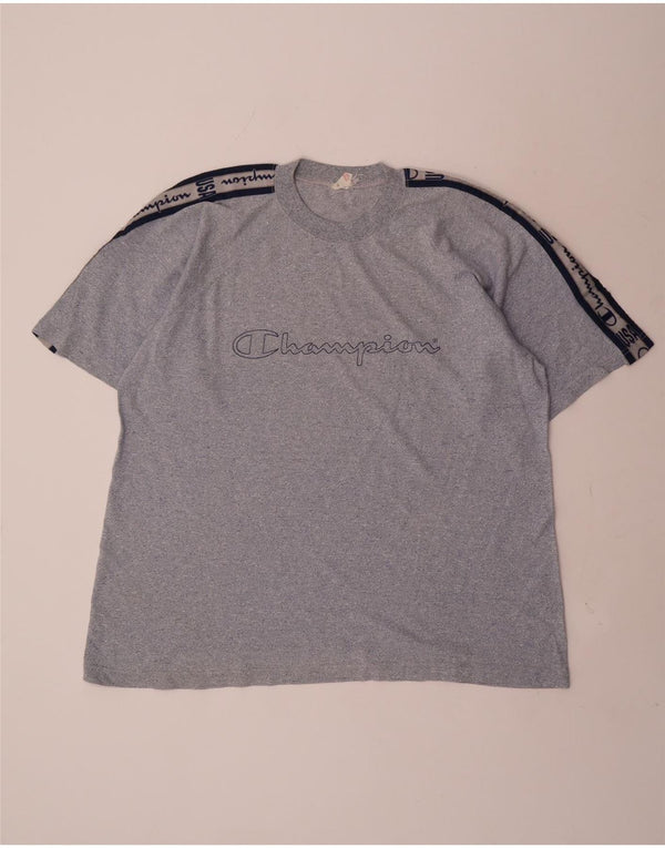 Champion Mens Graphic T-Shirt Top 2XL Navy Blue Flecked