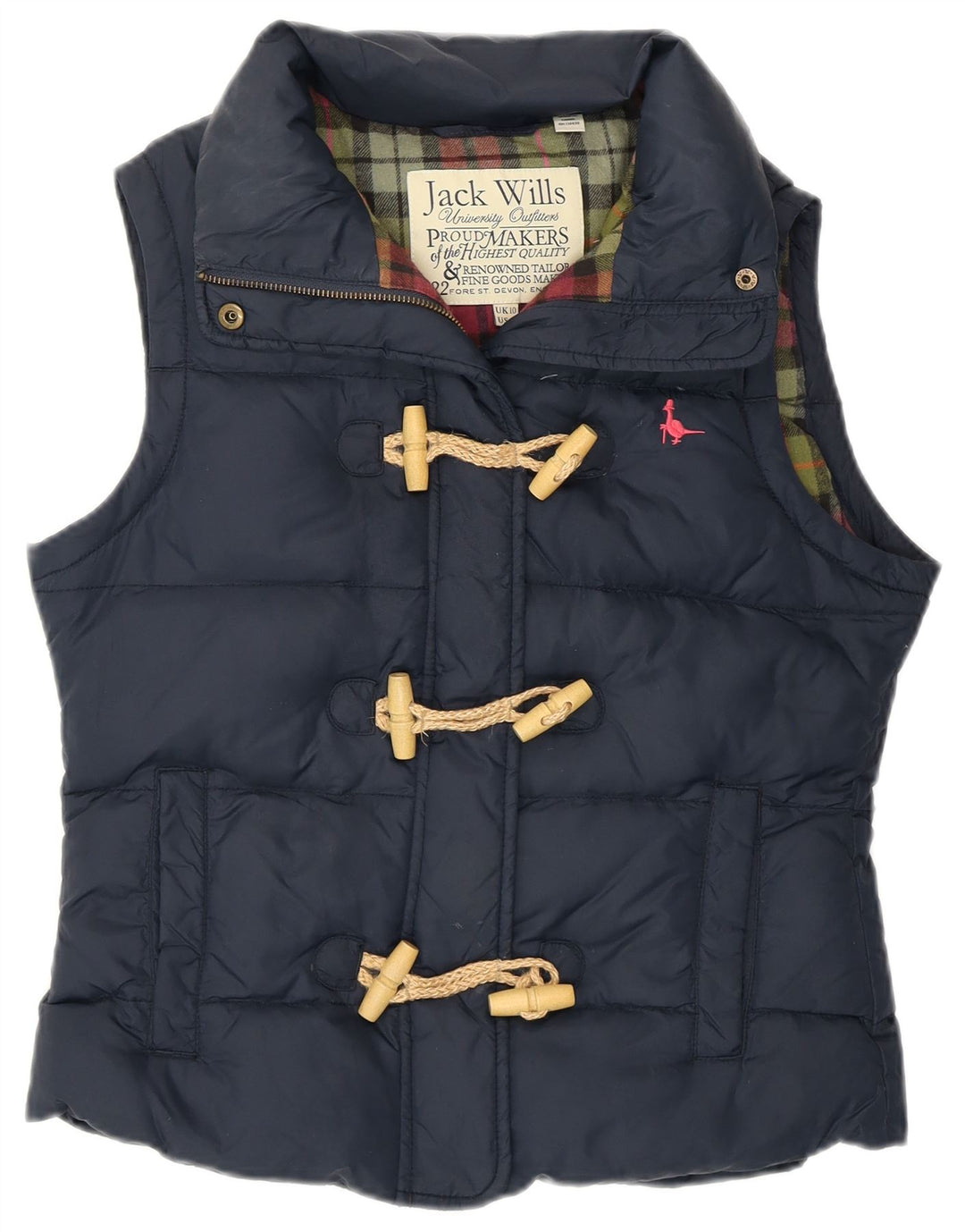JACK WILLS Womens Padded Gilet UK 10 Small Navy Blue