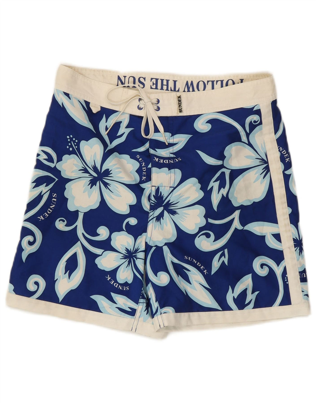Sundek Mens Swimming Shorts Small Blue Floral