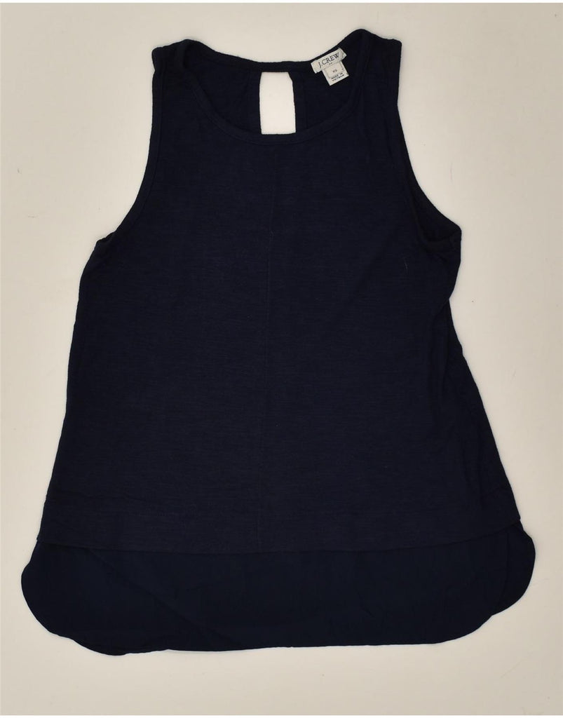 J. CREW Womens Vest Top UK 6 XS Navy Blue Viscose | Vintage J. Crew | Thrift | Second-Hand J. Crew | Used Clothing | Messina Hembry 