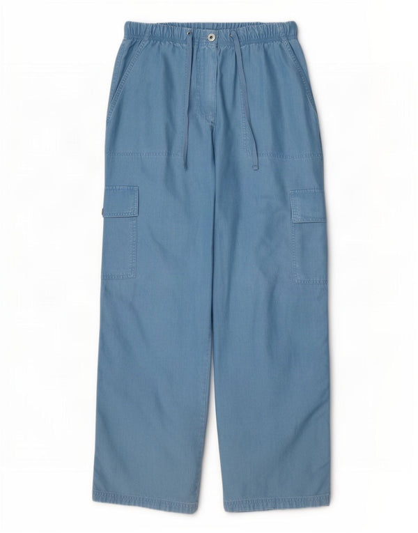 Marks & Spencer Womens Loose Fit Cargo Trousers UK 14 Medium W30 L29 Blue