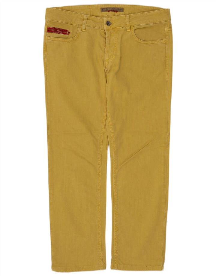 UNLIMITED Mens Cropped Jeans W31 L25 Yellow Cotton