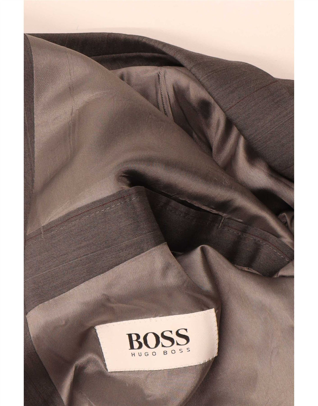 Hugo Boss Mens Double Breasted Blazer Jacket IT 50 Large Grey Striped Wool