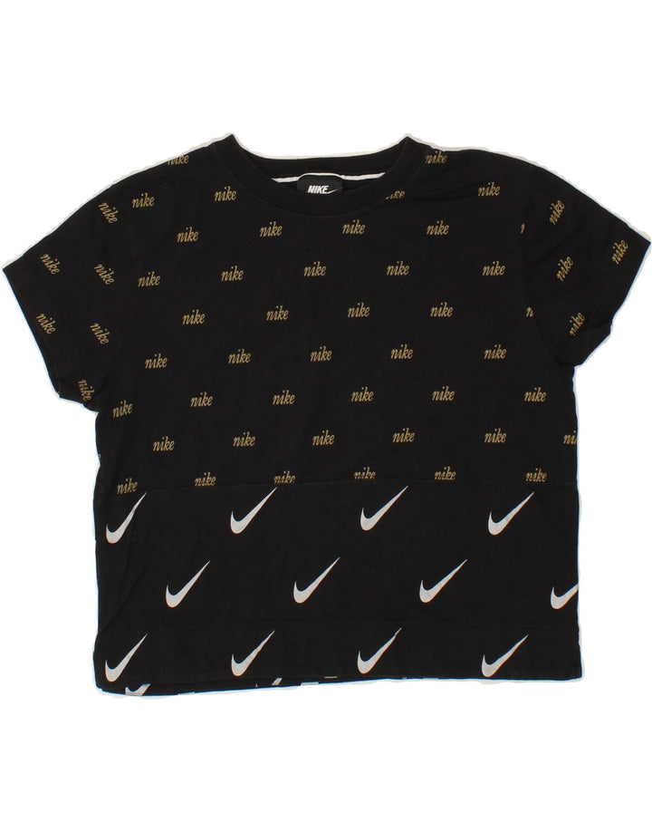 NIKE Womens Crop Graphic T-Shirt Top UK 10 Small Black Vintage Nike and Second-Hand Nike from Messina Hembry 