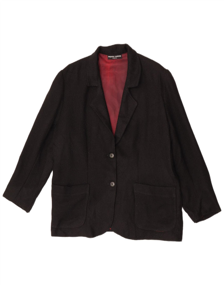 Pierre Cardin Womens 2 Button Blazer Jacket UK 16 Large Black