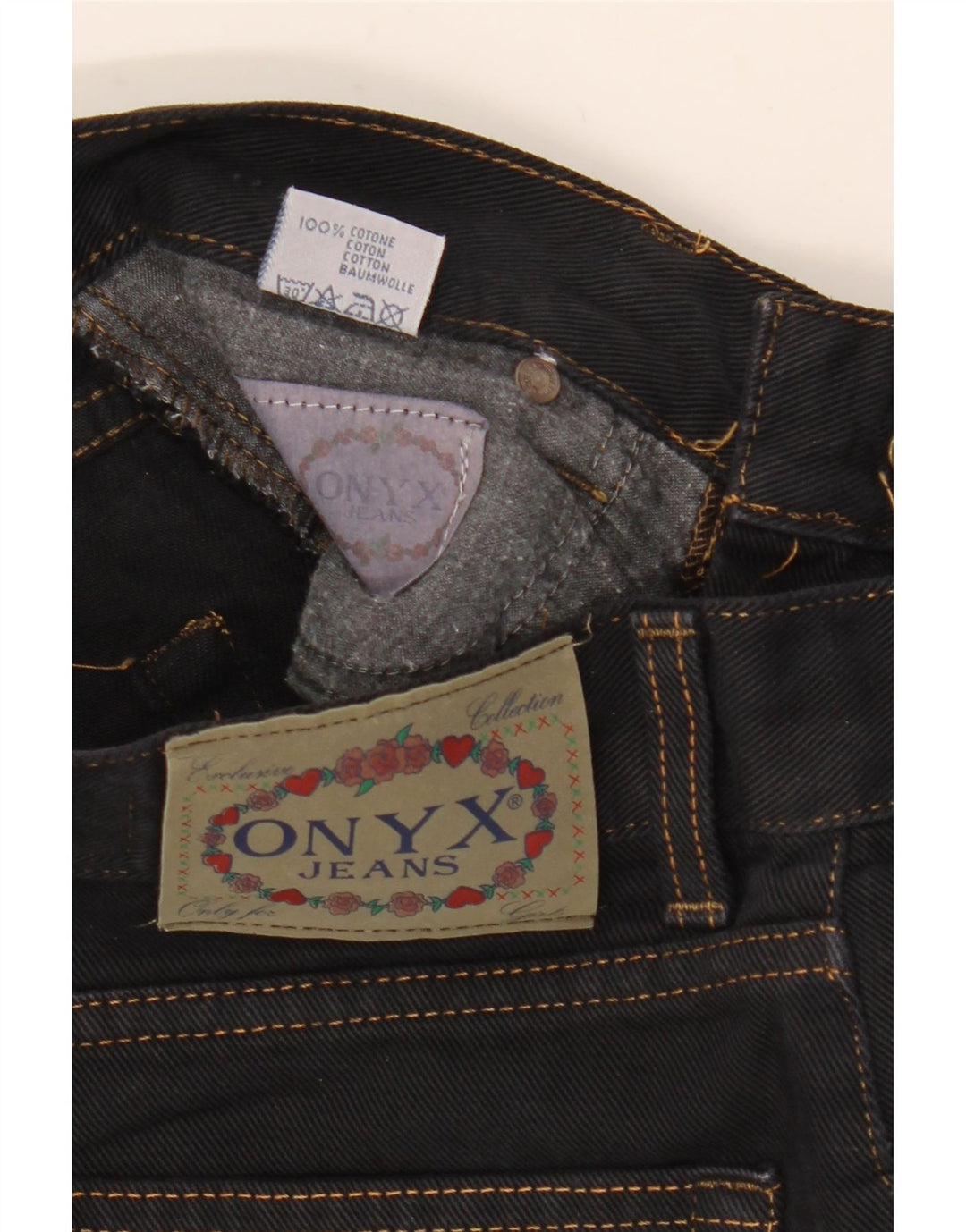 ONYX Womens Tapered Jeans W29 L28 Black Cotton