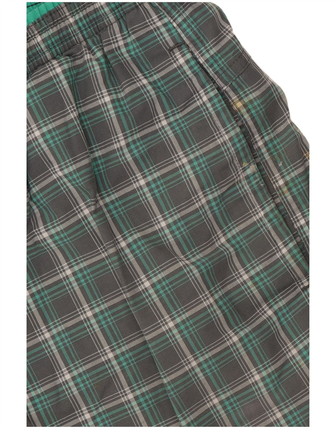 Adidas Mens Swimming Shorts Medium Green Check Polyester