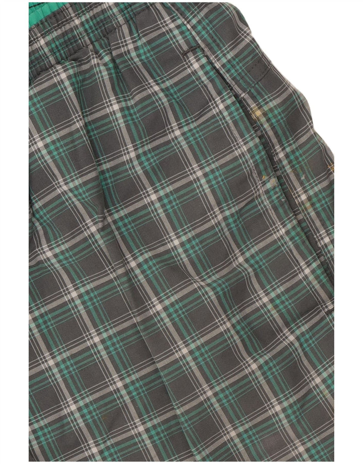 Adidas Mens Swimming Shorts Medium Green Check Polyester