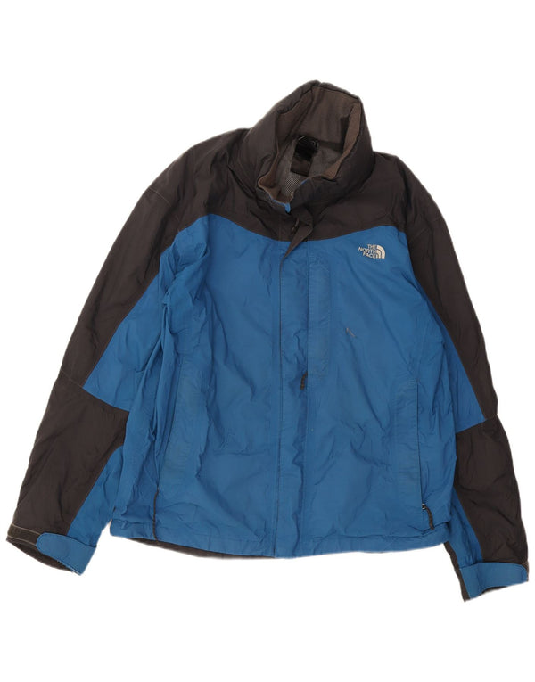 The North Face Mens Rain Jacket UK 38 Medium Blue Colourblock