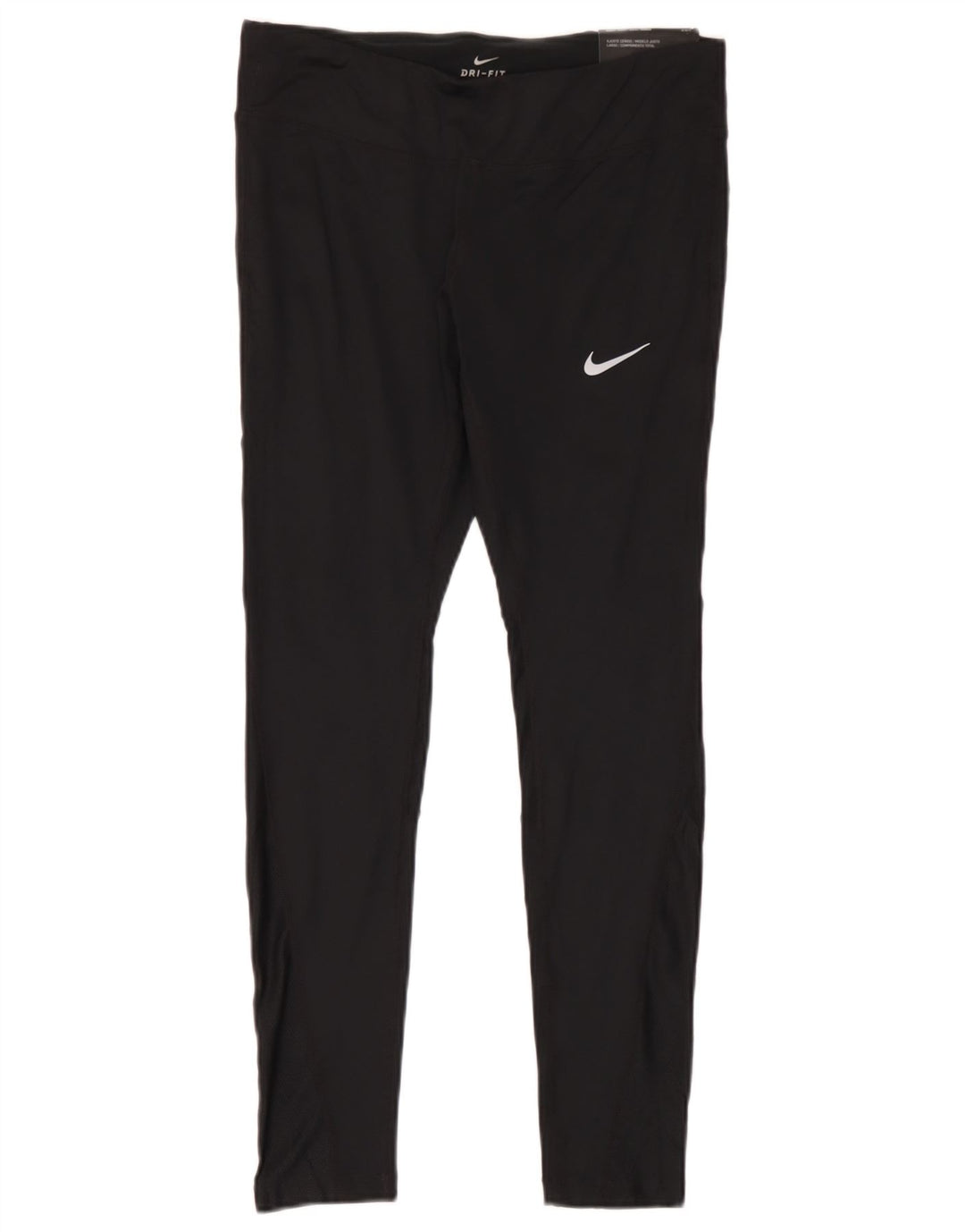 Nike Womens Dri Fit Leggings UK 14 Large  Black Polyester