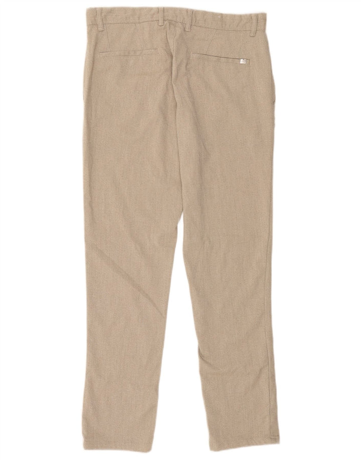 Zara Mens Straight Chino Trousers EU 40 Medium W31 L28 Beige Polyester