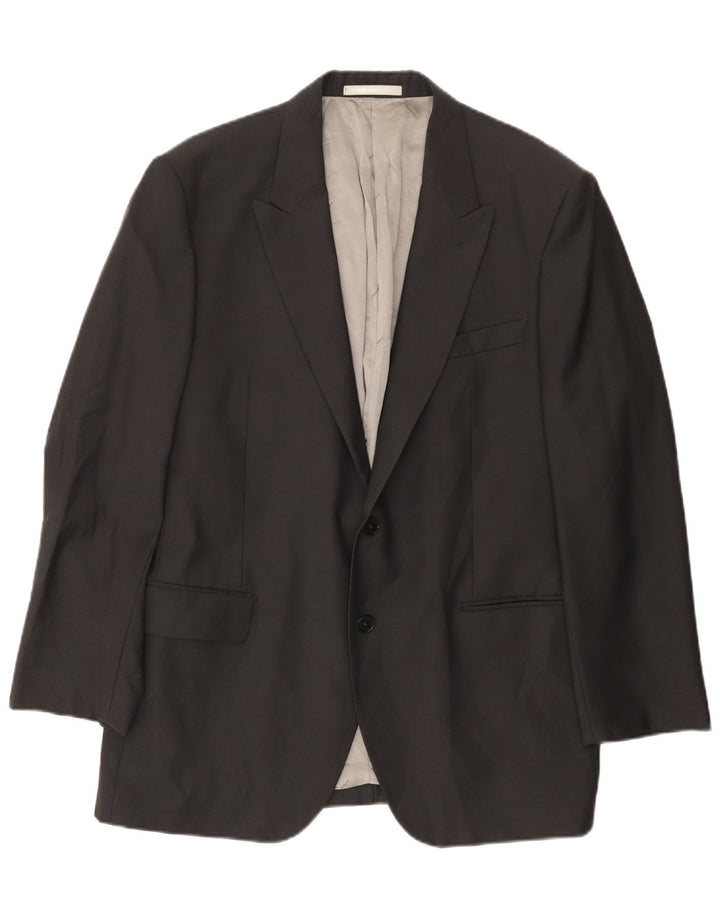 Ferre Mens Ittierre 2 Button Blazer Jacket IT 60 5XL Grey Wool
