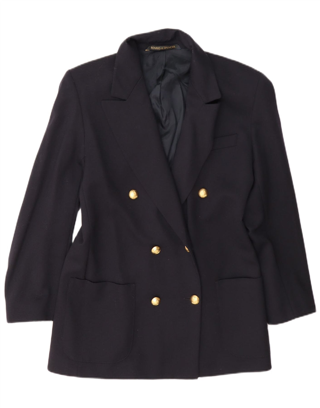Marks & Spencer Womens Oversized Blazer Jacket UK 10 Small Navy Blue