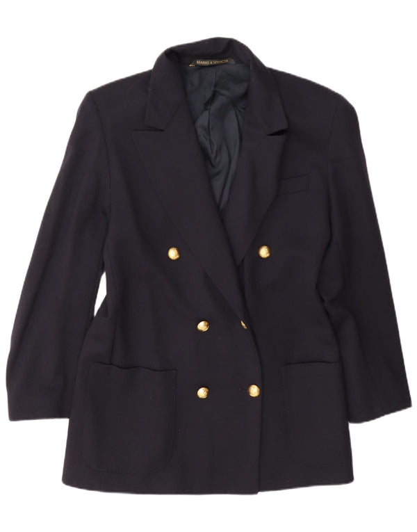 Marks & Spencer Womens Oversized Blazer Jacket UK 10 Small Navy Blue