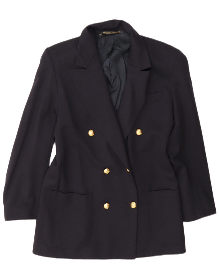 Marks & Spencer Womens Oversized Blazer Jacket UK 10 Small Navy Blue