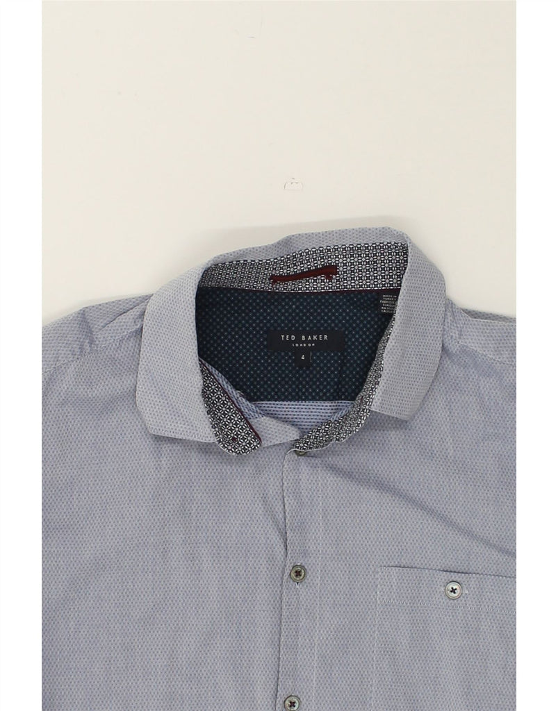 TED BAKER Mens Shirt Size 4 Large Blue Spotted Cotton | Vintage Ted Baker | Thrift | Second-Hand Ted Baker | Used Clothing | Messina Hembry 