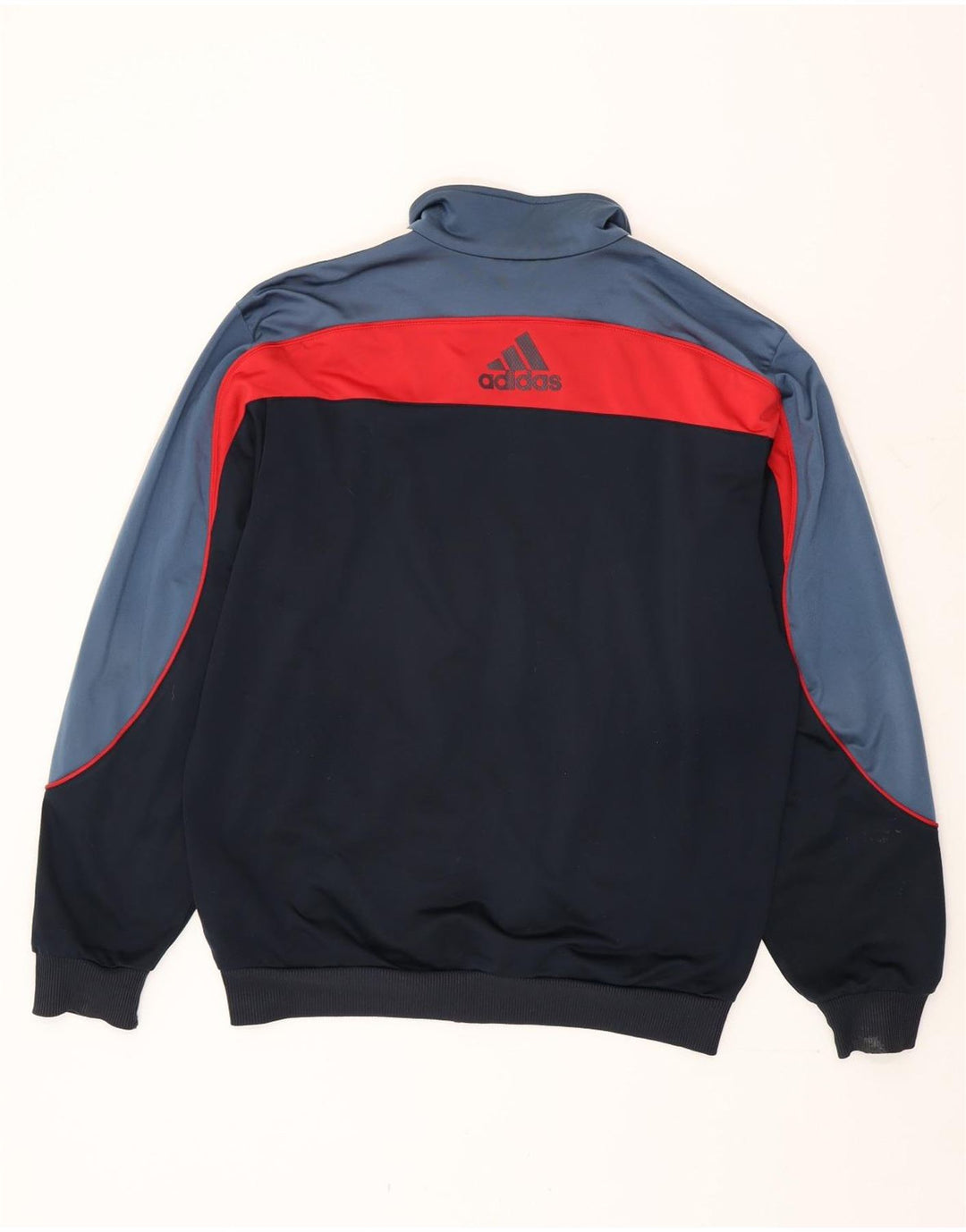 Adidas Mens Graphic Tracksuit Top Jacket Large Black Colourblock Polyester