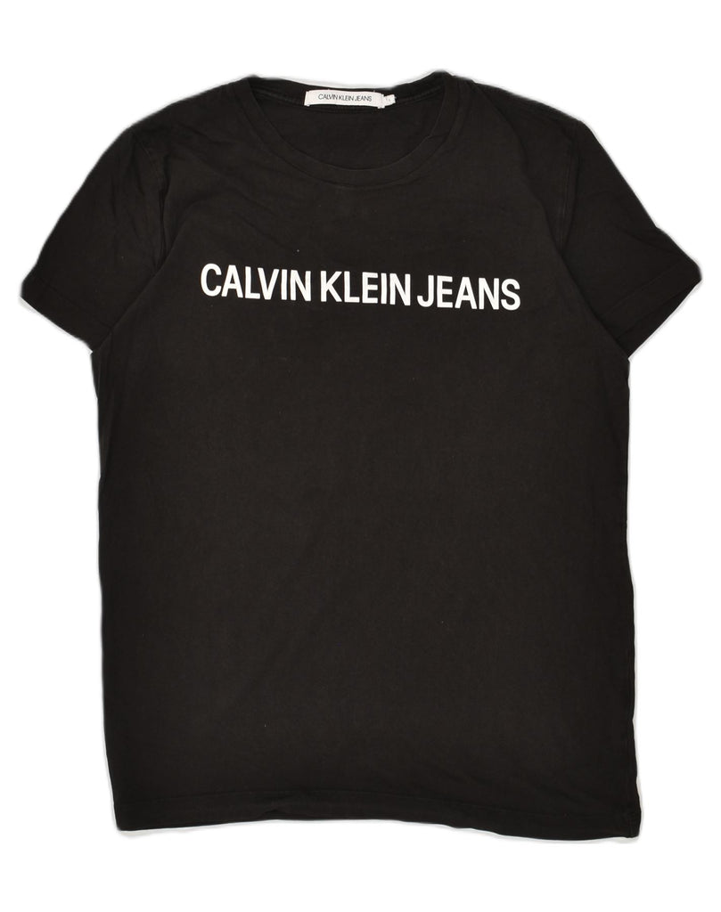 CALVIN KLEIN Mens Graphic T-Shirt Top Large Black | Vintage Calvin Klein | Thrift | Second-Hand Calvin Klein | Used Clothing | Messina Hembry 