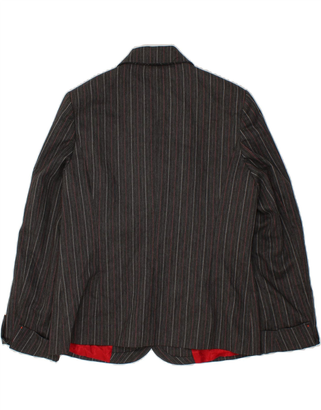 PERTE BY KRIZIA Womens 2 Button Blazer Jacket UK 16 Large Grey Striped Vintage Perte by Krizia and Second-Hand Perte by Krizia from Messina Hembry 