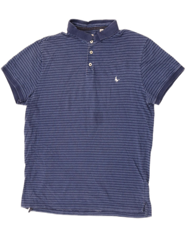 Jack Wills Mens Polo Shirt XL Blue Striped Cotton