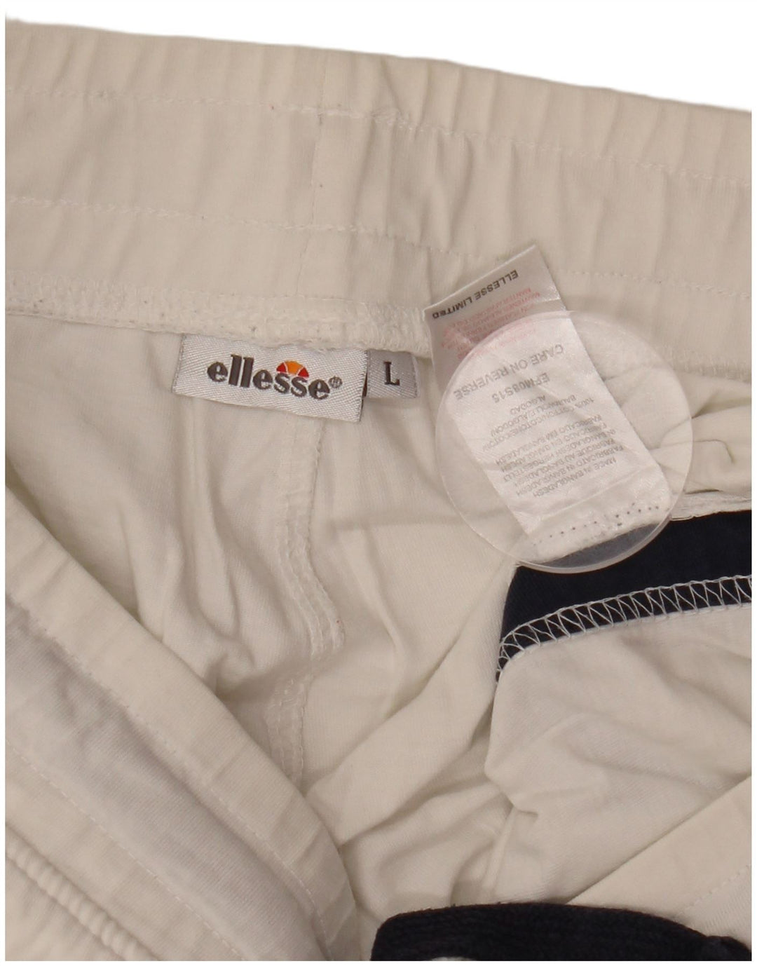 Ellesse Womens Graphic Sport Shorts UK 16 Large White Cotton
