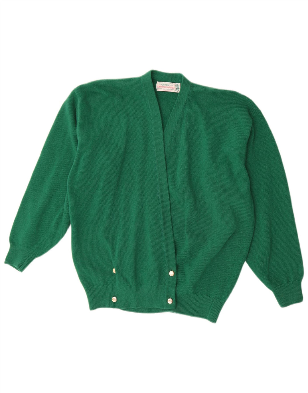 Glenmac Womens Cardigan Sweater UK 16 Large Green Lambswool