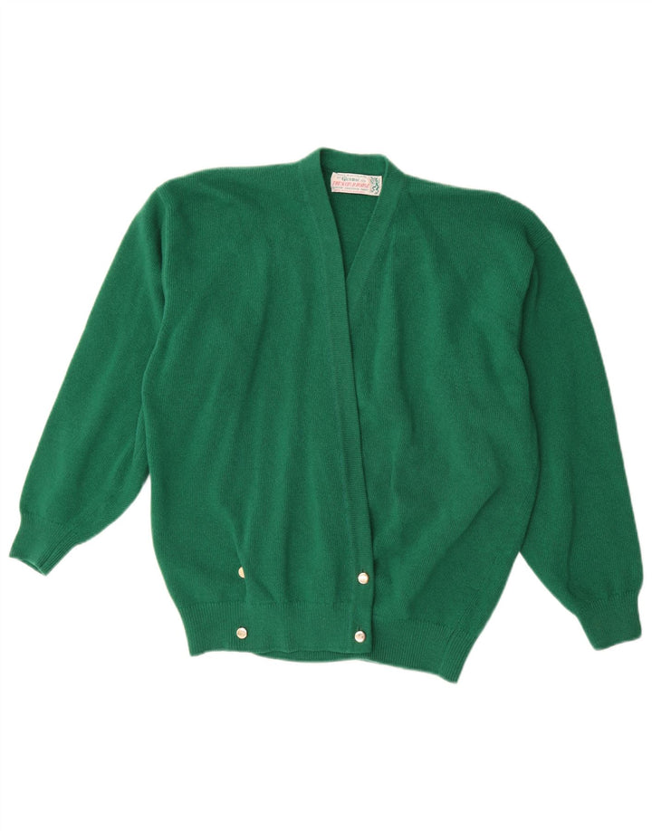 Glenmac Womens Cardigan Sweater UK 16 Large Green Lambswool