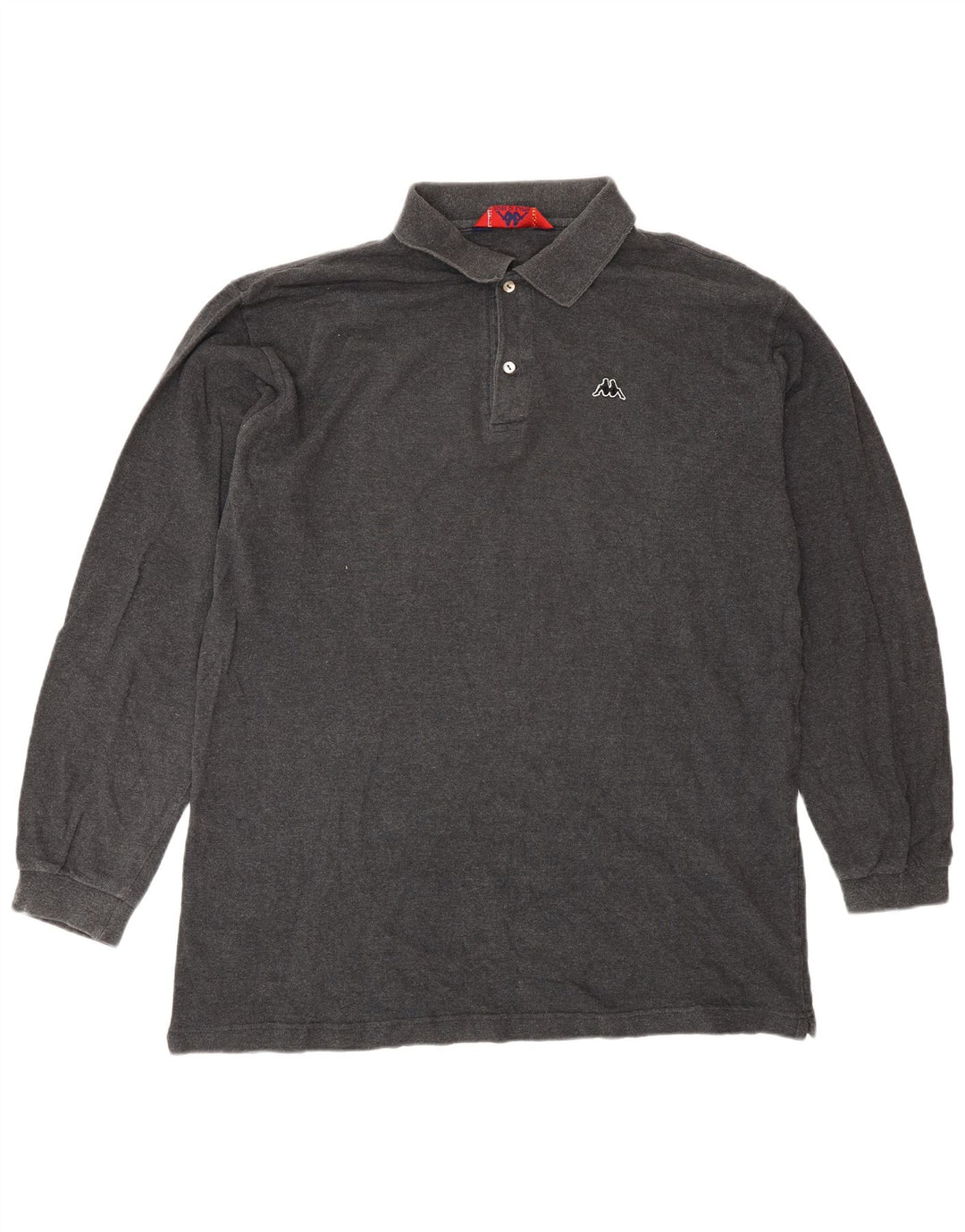 Kappa Mens Long Sleeve Polo Shirt XL Grey Cotton