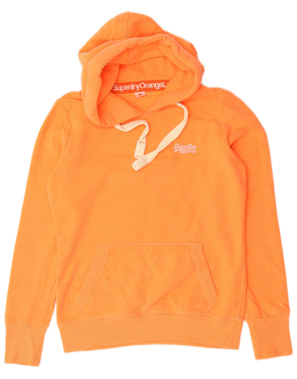 Superdry Womens Hoodie Jumper UK 14 Medium Orange Cotton