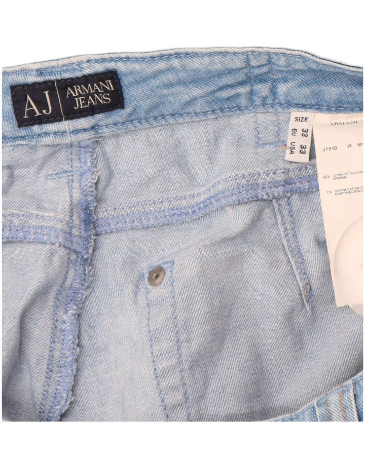 Armani Womens Straight Jeans W33 L34 Blue Cotton