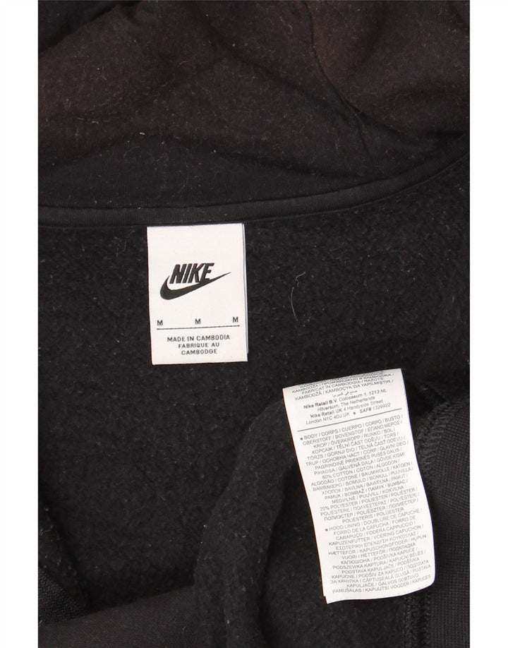 Nike Mens Zip Hoodie Sweater Medium Black Cotton