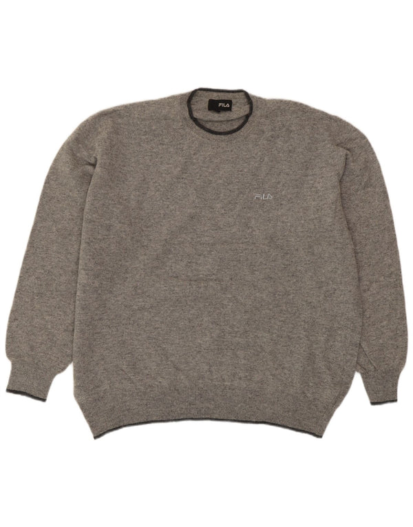 Fila Mens Crew Neck Jumper Sweater 2XL Grey Wool