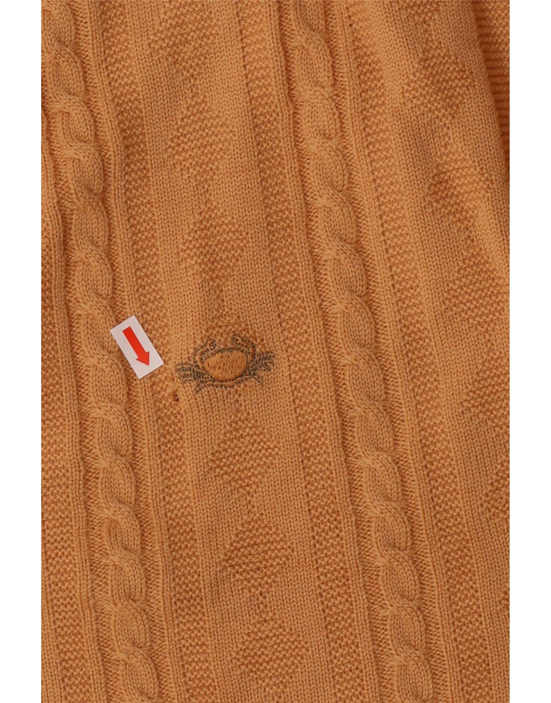 IL GRANCHIO Mens Cardigan Sweater Large Yellow Virgin Wool Classic