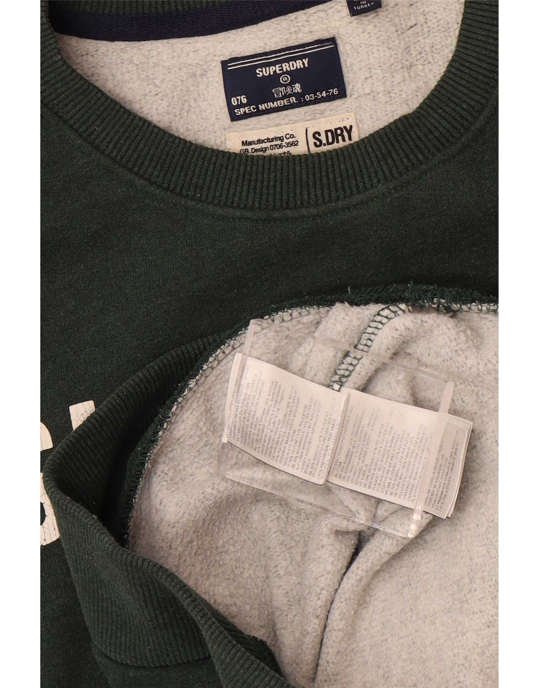 Superdry Mens Graphic Sweatshirt Jumper Large Green Cotton