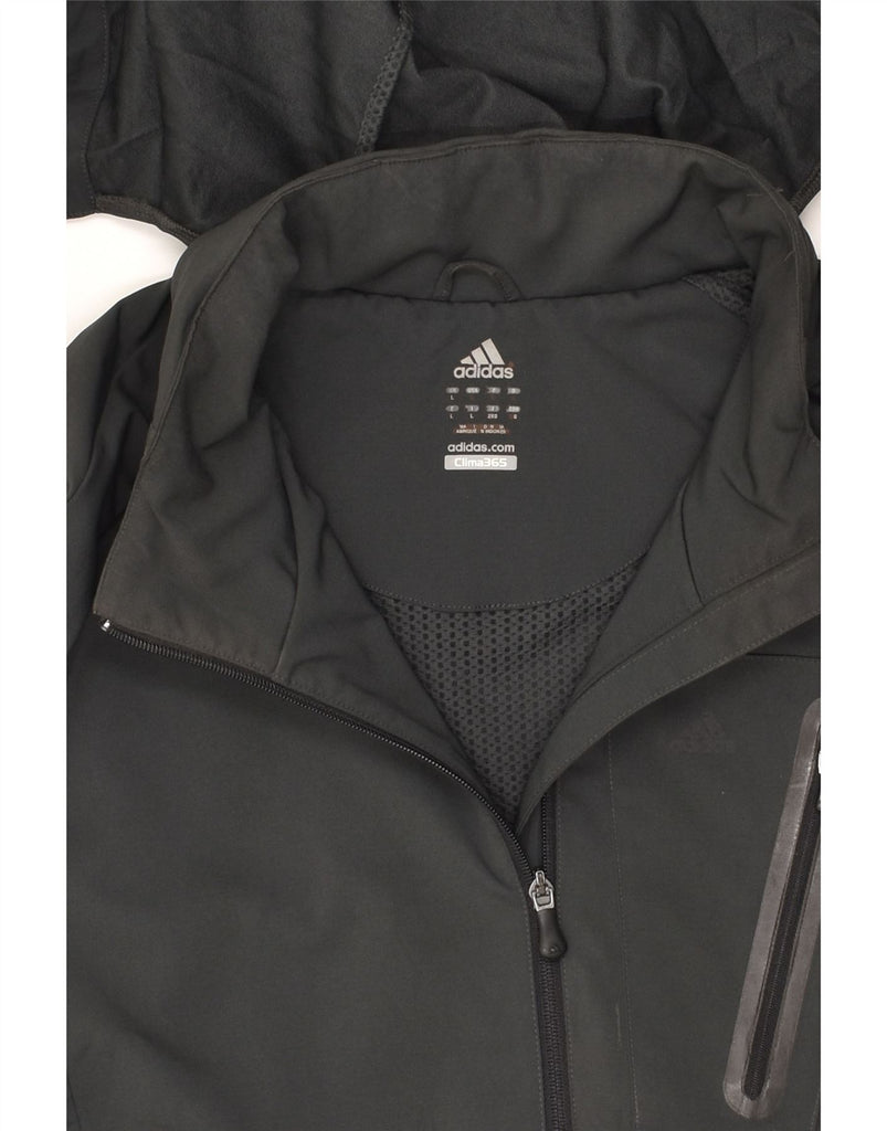 ADIDAS Mens Clima Proof Hooded Rain Jacket UK 40 Large Grey Polyester | Vintage Adidas | Thrift | Second-Hand Adidas | Used Clothing | Messina Hembry 