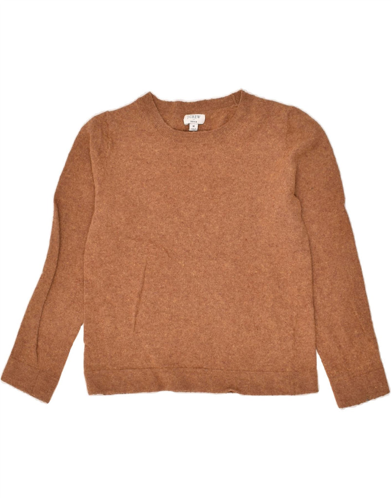 J. CREW Womens Teddie Crew Neck Jumper Sweater UK 12 Medium Brown Cotton | Vintage J. Crew | Thrift | Second-Hand J. Crew | Used Clothing | Messina Hembry 