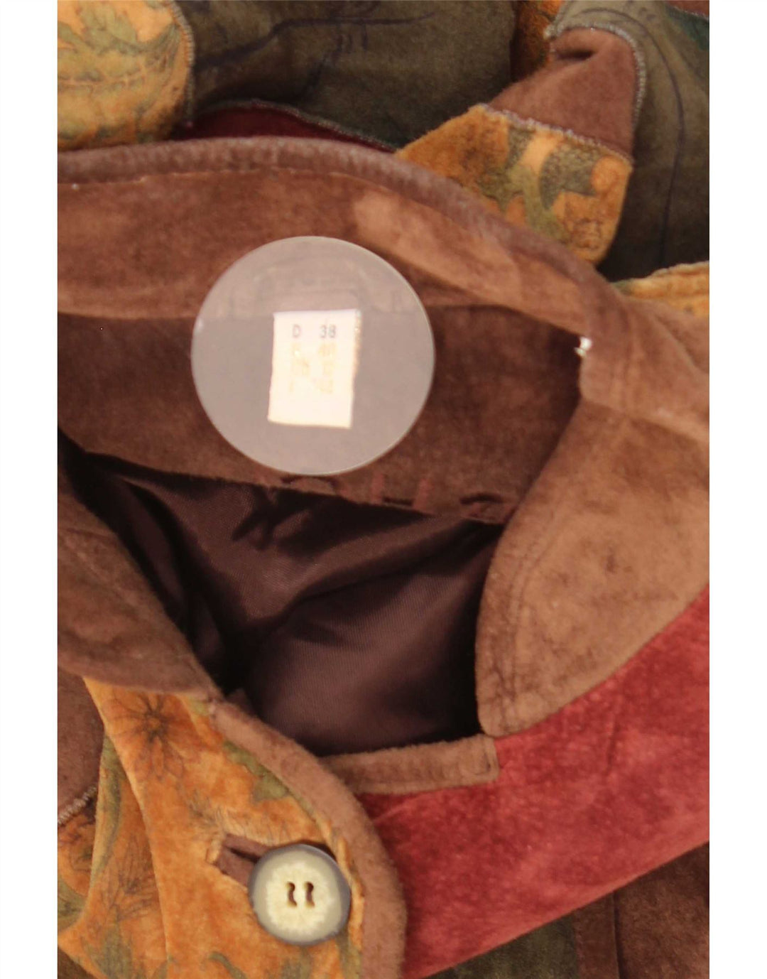 Landhaus Womens Loose Fit Suede Jacket UK 12 Medium Brown Patchwork Leather