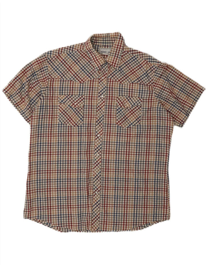 Wrangler Mens Short Sleeve Shirt XL Multicoloured Gingham