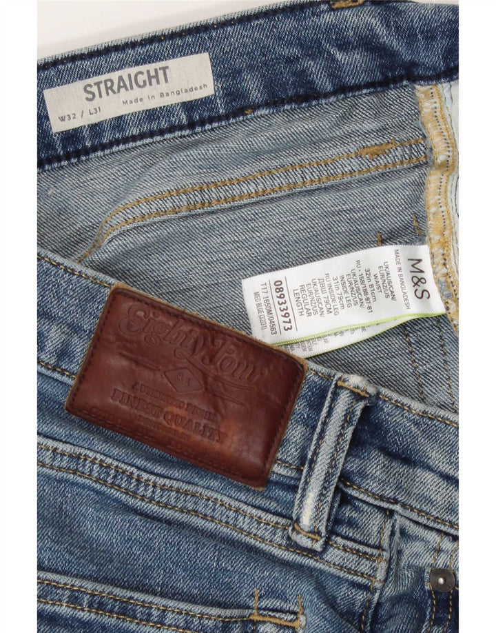 Marks & Spencer Mens Straight Jeans W32 L31 Blue Cotton