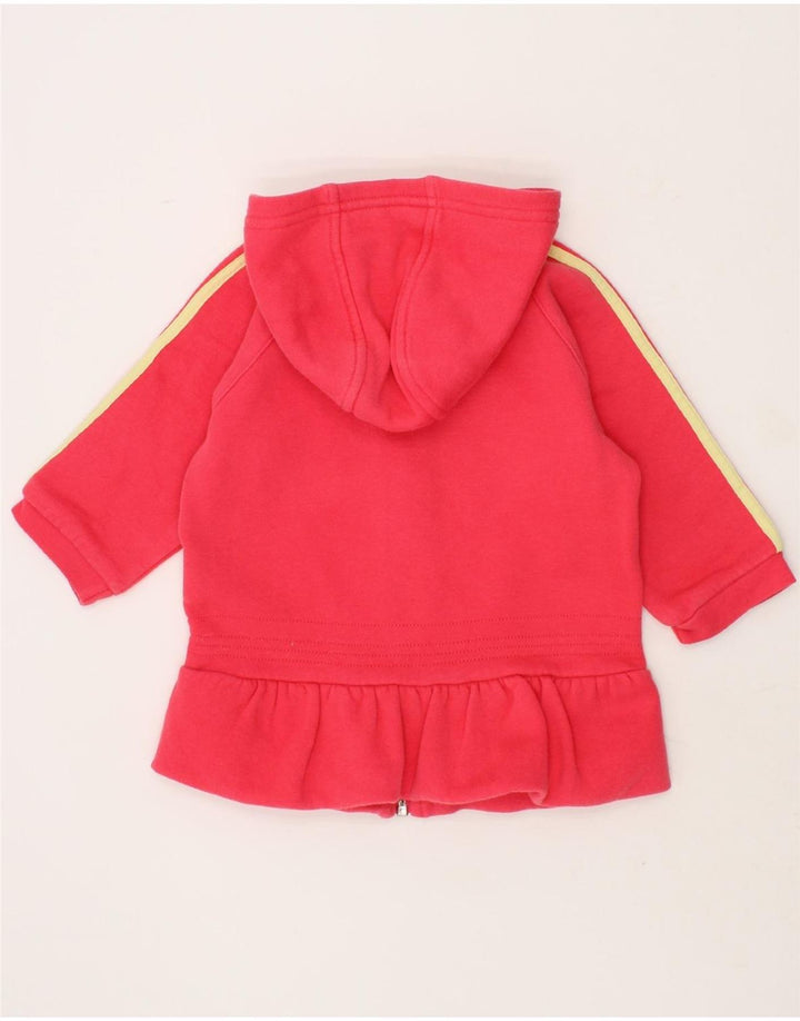 ADIDAS Baby Girls Zip Hoodie Sweater 6-9 Months Pink Cotton Vintage Adidas and Second-Hand Adidas from Messina Hembry 