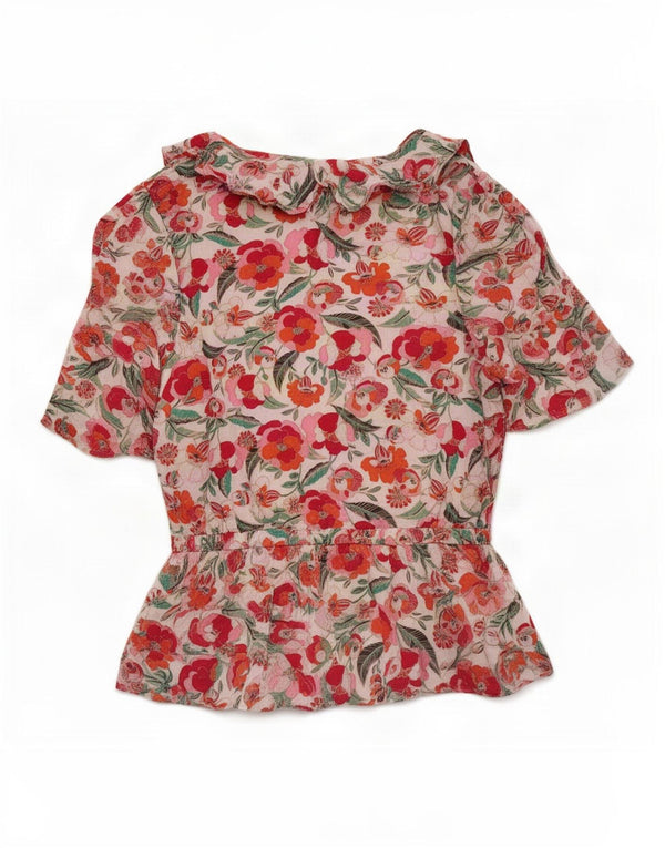 Marks & Spencer Womens Blouse Top UK 10 Small Multicoloured Floral Viscose